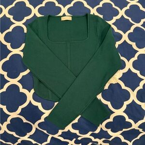 Altar’d State Square-Neck Green (Pine) Long-Sleeved Sweater Top | NWT, Size L